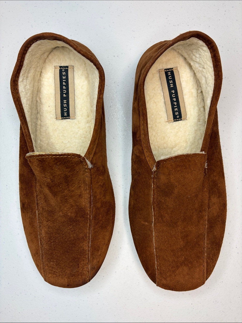 Hush Puppies Vintage Suede Fleece Romeo Slippers Made in USA Women's Fit 9-9.5